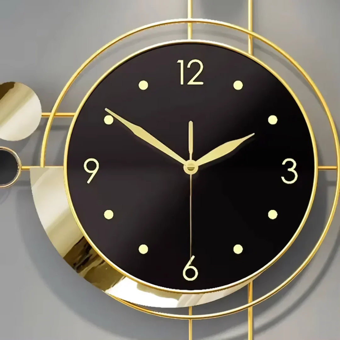BowLift | Art Deco Gold and Black Wall Clock