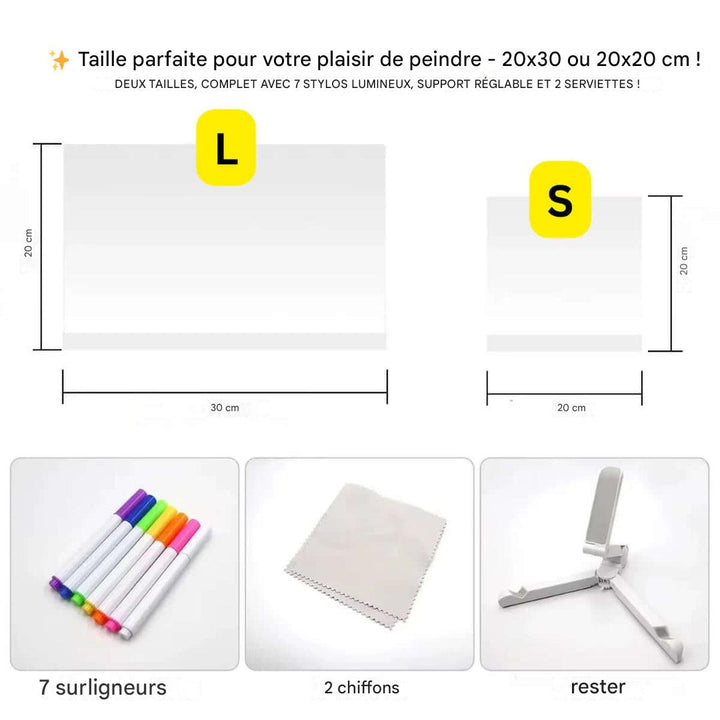 BowLift | Kiddli LED Drawing Board – Reusable Writing Board with Light Pen