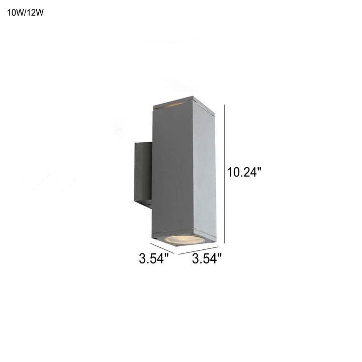 Modern Minimalist Square Column LED Luminous Outdoor Waterproof Wall Sconce Lamp | Bowlift