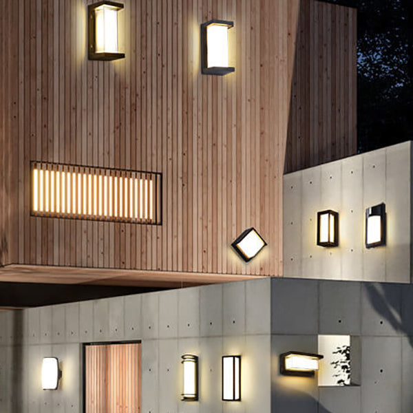 Modern Creative Geometry Aluminum Outdoor Waterproof LED Wall Sconce Lamp | Bowlift