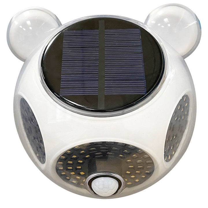 Solar Body Sensor Round Shape LED Patio Outdoor Wall Sconce Lamp | Bowlift