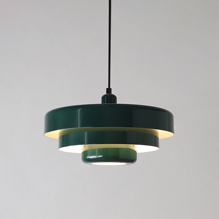 BowLift | Multi-layer pendant light green 21 cm metal
