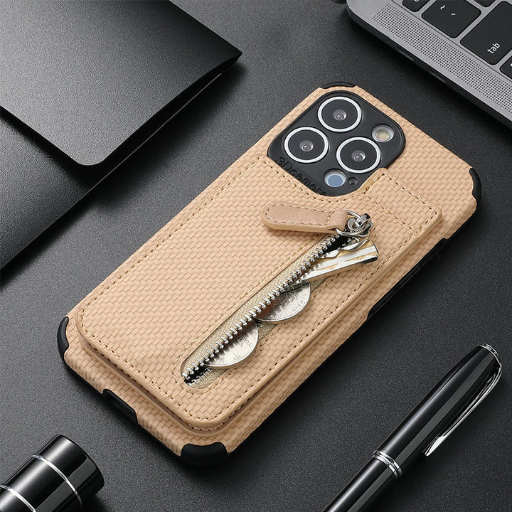 Magnetic zipper wallet case with credit card holder | Bowlift
