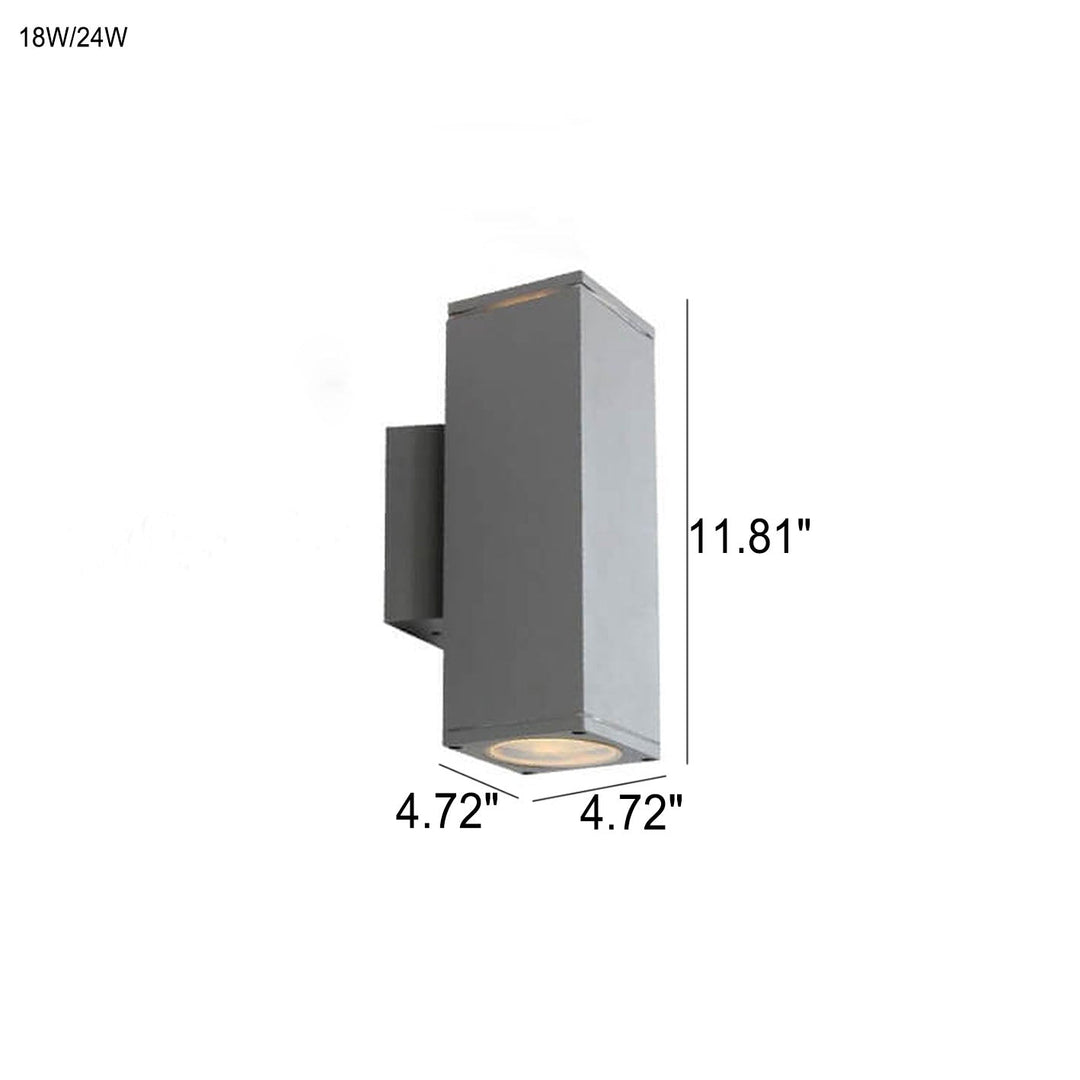 Modern Minimalist Square Column LED Luminous Outdoor Waterproof Wall Sconce Lamp | Bowlift