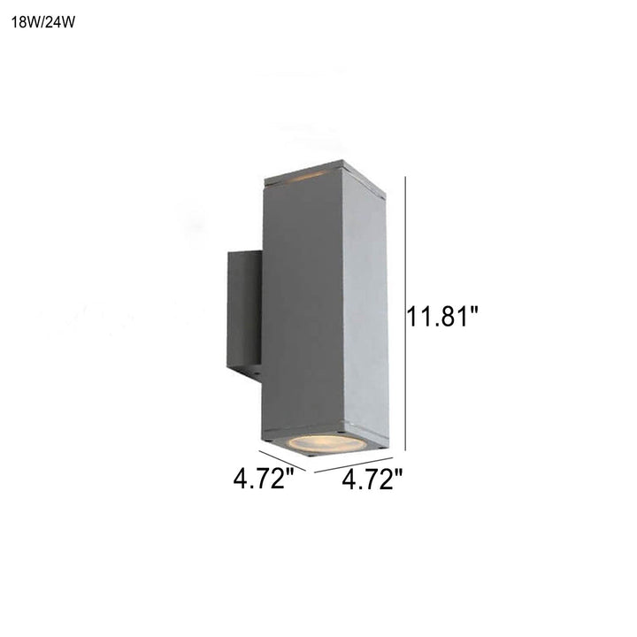 Modern Minimalist Square Column LED Luminous Outdoor Waterproof Wall Sconce Lamp | Bowlift