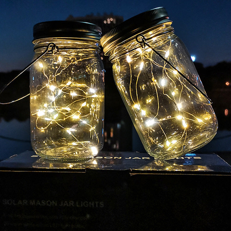 BowLift | Modern Art Deco Waterproof Solar Glass Stainless Steel Copper Wire Star LED String Lights Outdoor Lighting For Garden