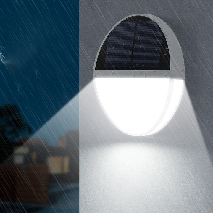 Solar Outdoor Waterproof Round Flat Body Radar Sensor LED Wall Sconce Lamp | Bowlift