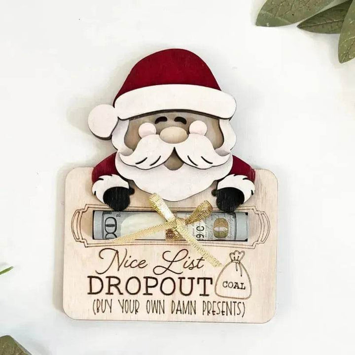 BowLift | Wooden Cute Santa Claus Cash And Gifts Card Clamp Creative Christmas Decoration Ornaments