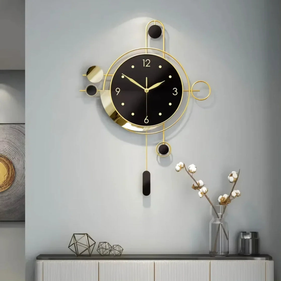BowLift | Art Deco Gold and Black Wall Clock