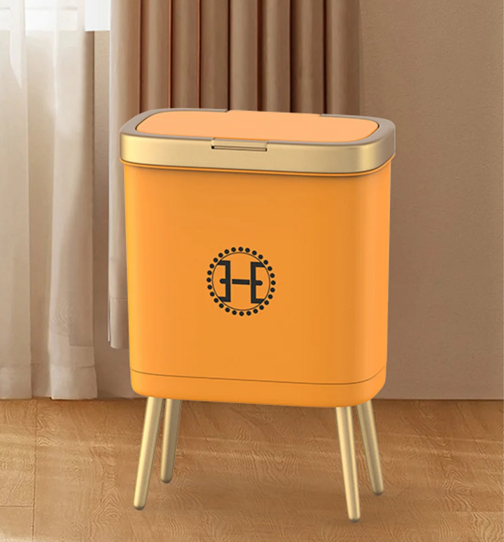 GoldenSlim Modern Trash Can with Lid Bowlift