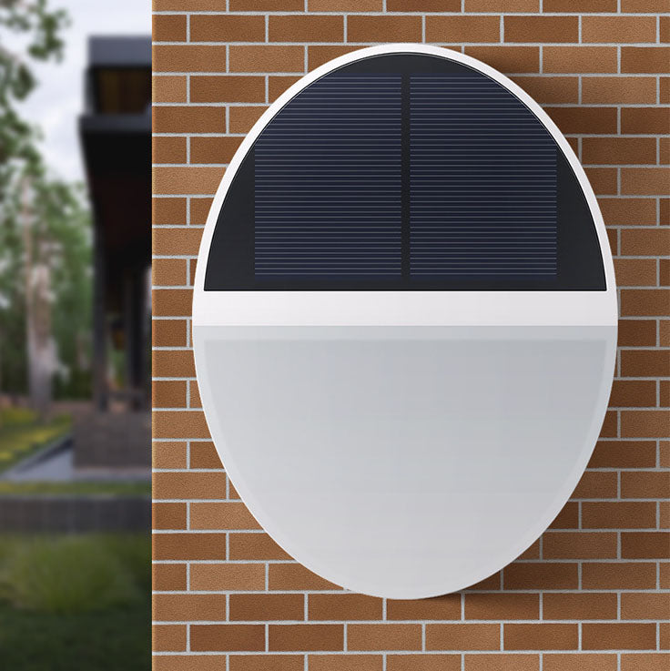 Solar Outdoor Waterproof Round Flat Body Radar Sensor LED Wall Sconce Lamp | Bowlift