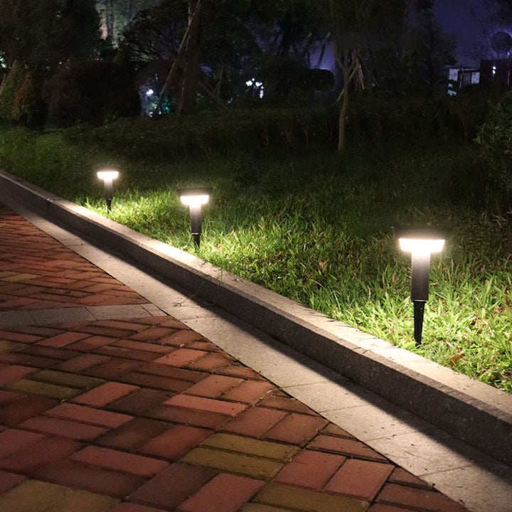 Modern Simplicity Waterproof Solar Round Aluminum Acrylic Outdoor Lights For Garden | Bowlift