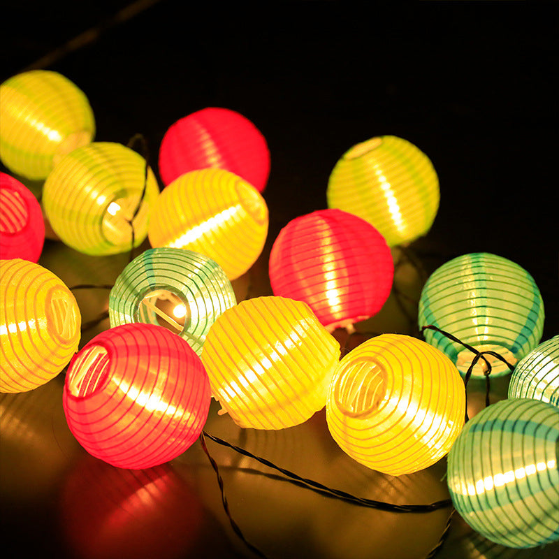 BowLift | Modern Art Deco Solar Waterproof Fabric Lantern Ball LED String Lights Outdoor Landscape Lights For Outdoor Patio