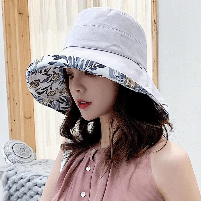 Wide Brim Cotton Summer Hat Bowlift