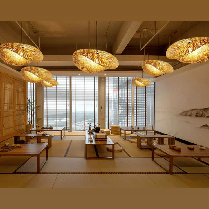 BowLift | Rattan Woven Bamboo - Pendant Light - Led - Light
