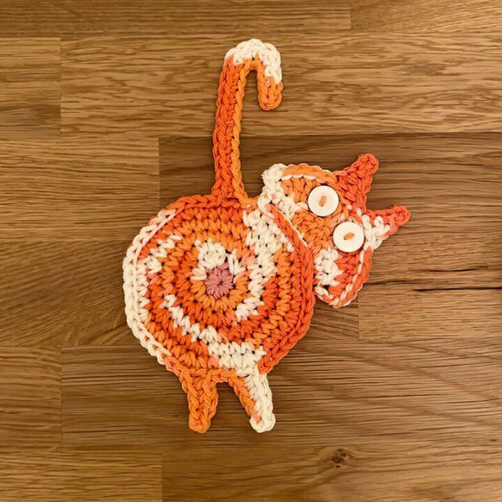 Funny Cat Butt Coasters Cat Butt Cup Mat Knitted Gift for Cat Fans | Bowlift