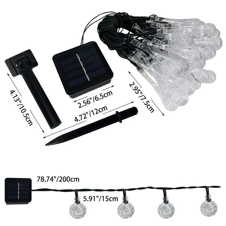 BowLift | Modern Art Deco Waterproof Solar PVC Rubber Acrylic Snow Bee Ball Crystal Ball Teardrop LED String Lights Outdoor Light For Garden