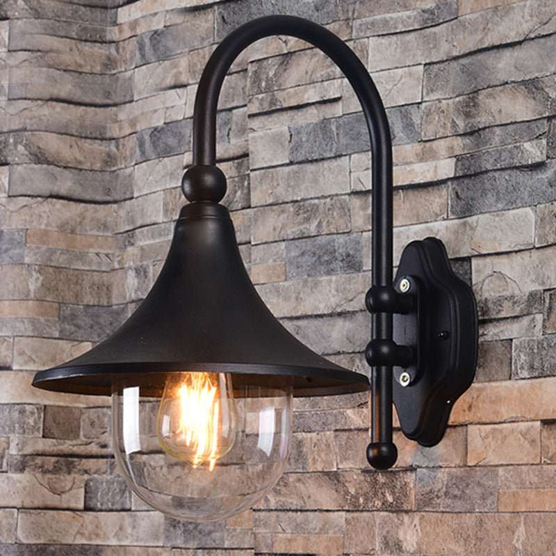 Retro Minimalist Trumpet Waterproof 1-Light Wall Sconce Lamp | Bowlift
