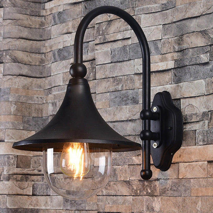 Retro Minimalist Trumpet Waterproof 1-Light Wall Sconce Lamp | Bowlift