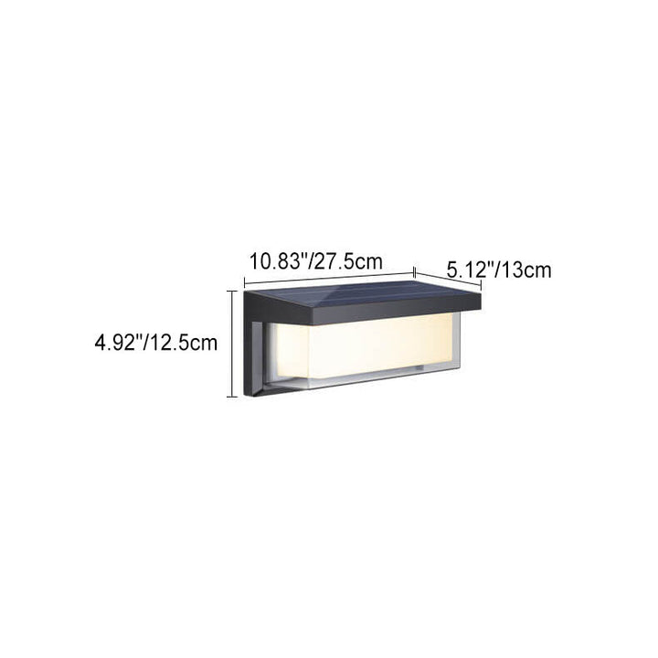 BowLift | Modern Minimalist Solar Rectangle PC LED Outdoor Wall Light Lamp For Outdoor Patio