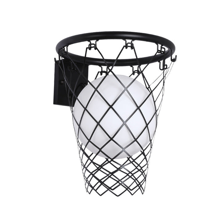 BowLift | Slamora Children's Wall Light | Basketball Hoop Design | Glass & Metal | Art Deco Style | Bedroom Light