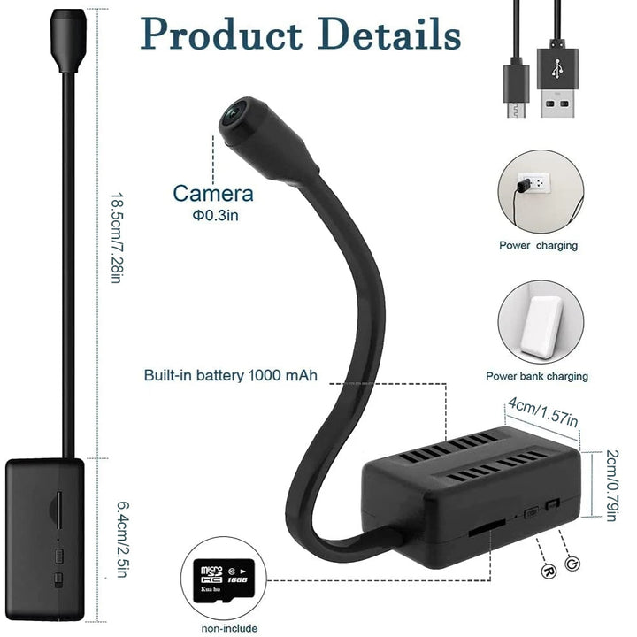 BowLift | Hidden Spy Cam with 360° Foldable Lens - Wireless Mini Camera