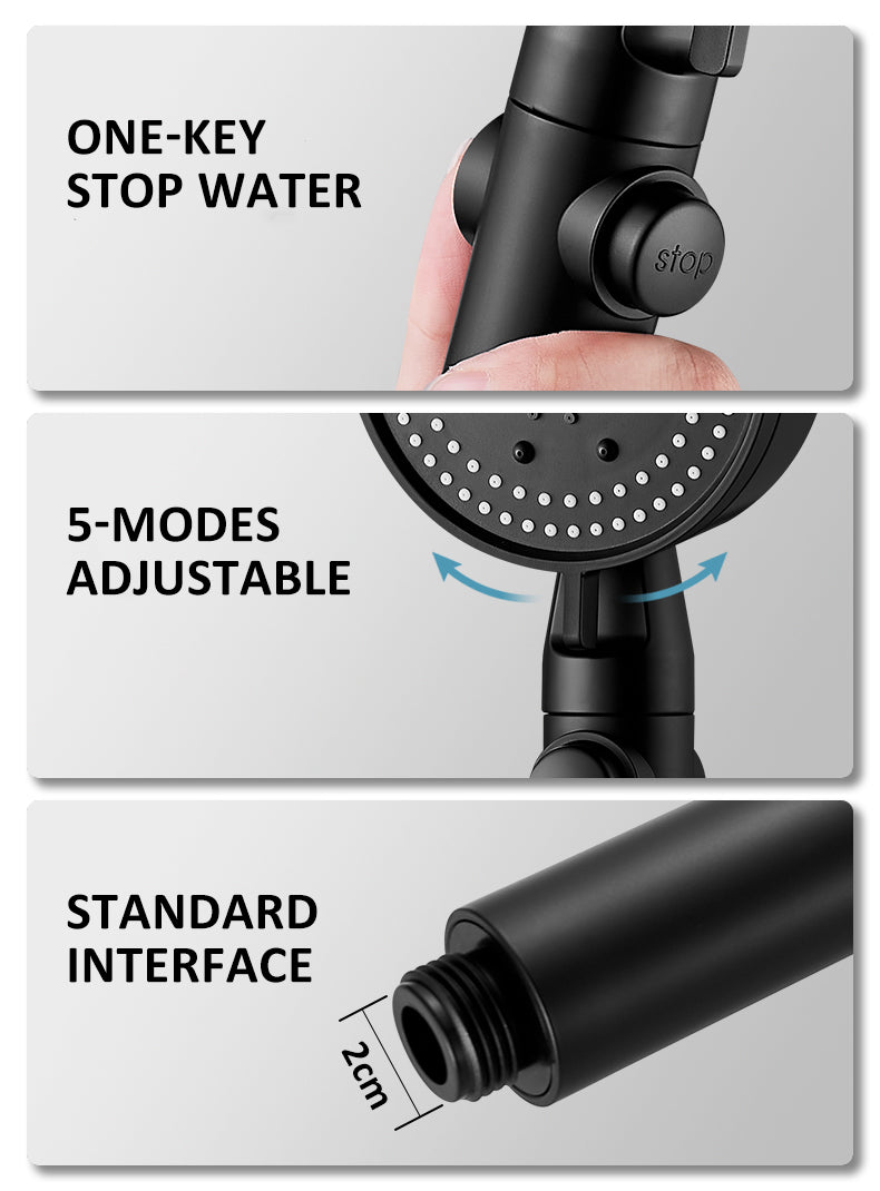 BowLift | Adjustable Multi Mode High-Pressure Shower Head