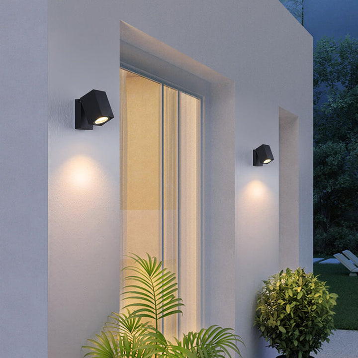 Modern Outdoor Waterproof Square Spotlight Adjustable Angle LED Garden Wall Sconce Lamp | Bowlift