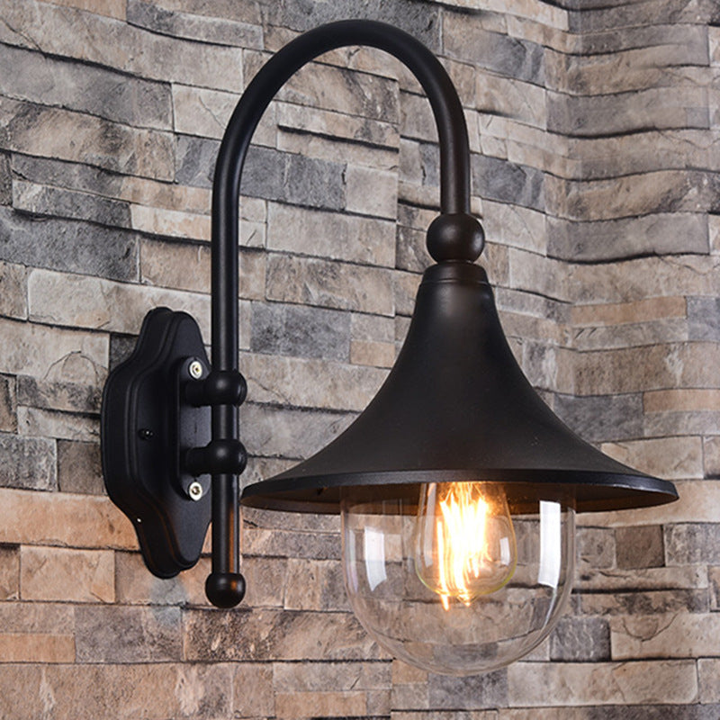 Retro Minimalist Trumpet Waterproof 1-Light Wall Sconce Lamp | Bowlift