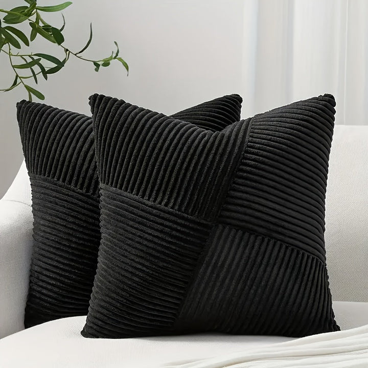 BowLift | NordLiv Pillowcase Set | Boho Style | Soft Cord | 2 pieces, 45×45 cm, 50x50cm