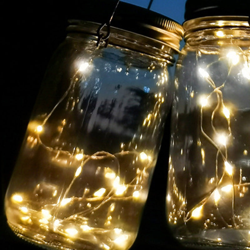 BowLift | Modern Art Deco Waterproof Solar Glass Stainless Steel Copper Wire Star LED String Lights Outdoor Lighting For Garden