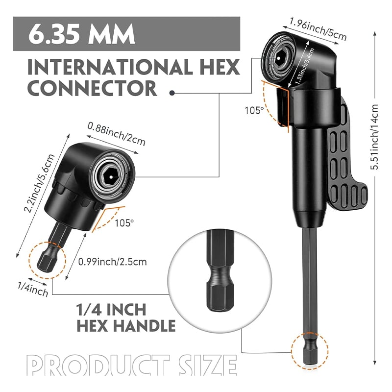 Drill machine angle attachment with accessory set | Bowlift