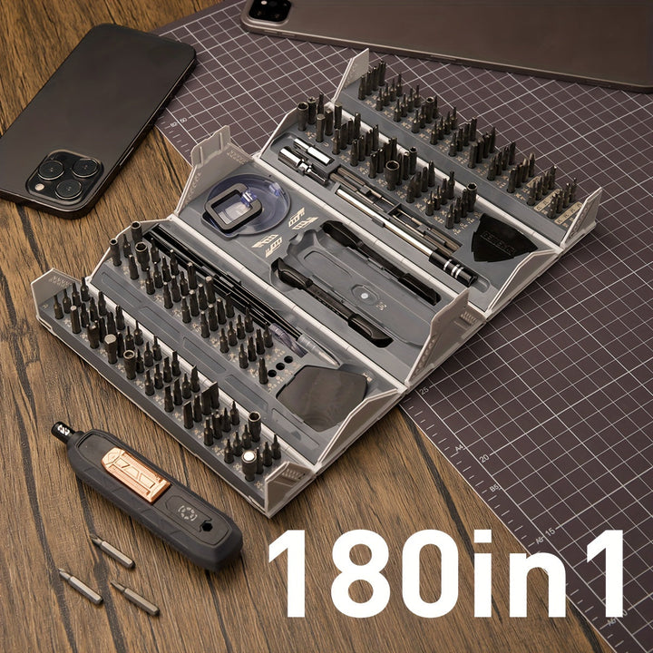 BowLift | EliteCraft 180-piece Precision Screwdriver Set | Comprehensive toolkit for precision tasks and repairs