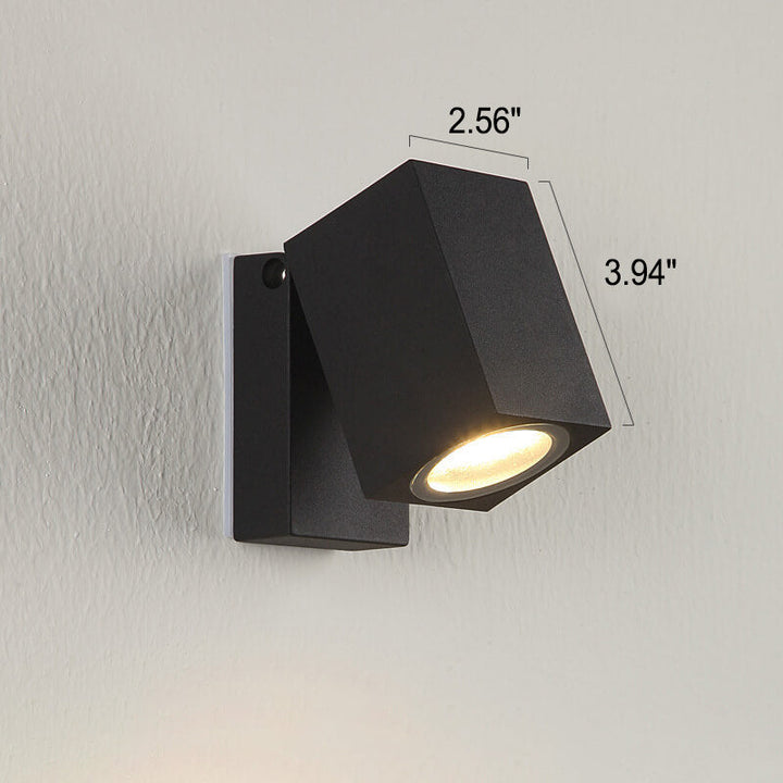 Modern Outdoor Waterproof Square Spotlight Adjustable Angle LED Garden Wall Sconce Lamp | Bowlift