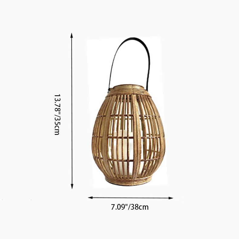 Modern Art Deco Solar Round Lantern Rattan LED Outdoor Landscape Light For Garden | Bowlift