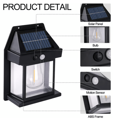 Solar wall light with motion detector | Bowlift