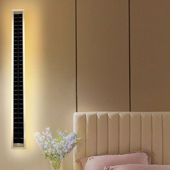 Minimalist Outdoor Solar Rectangular Strip Waterproof Patio LED Wall Sconce Lamp | Bowlift