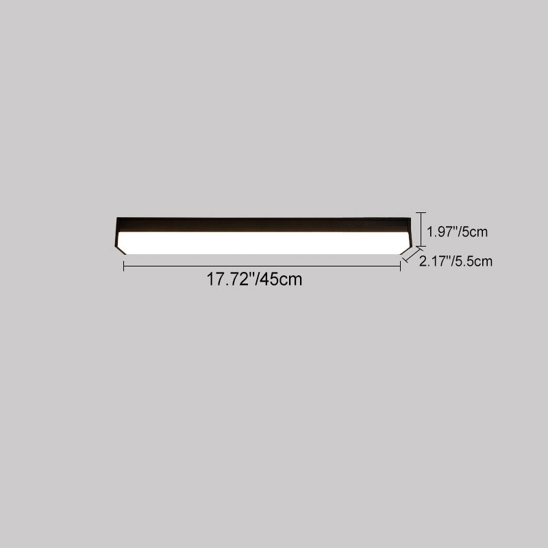 Modern Minimalist Long Rectangle Aluminum PC LED Flush Mount Ceiling Light For Outdoor Patio | Bowlift