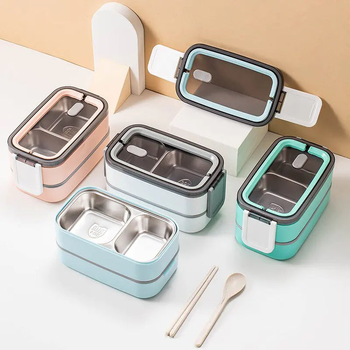 MealMate - Trendy 2-Laagse RVS Lunchbox Bowlift