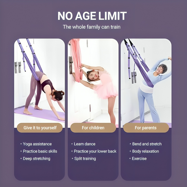 BowLift | LuxAura AeroStretch Aerial Yoga Rope | High-quality, flexible rope for suspended yoga with optimal support and comfort