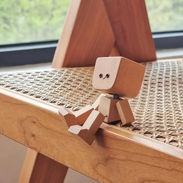 BowLift | Handmade Wooden Sway Figure | Motion Bobble Ornament | Desk & Car Decoration
