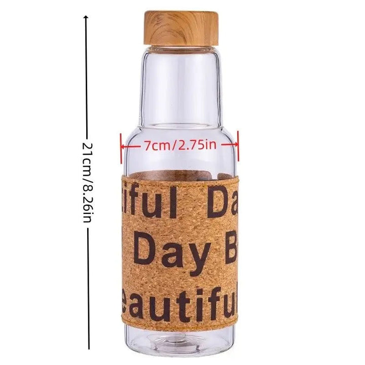 Water Bottle Wooden Cap 550ML Bowlift