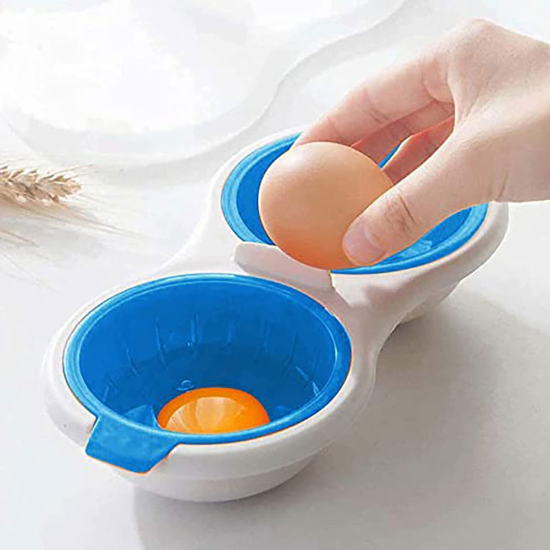 Microwave Egg Poacher Food Grade, 2-Cup Portable Egg Cooker | Bowlift