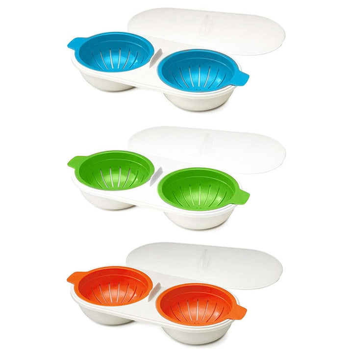 Microwave Egg Poacher Food Grade, 2-Cup Portable Egg Cooker | Bowlift