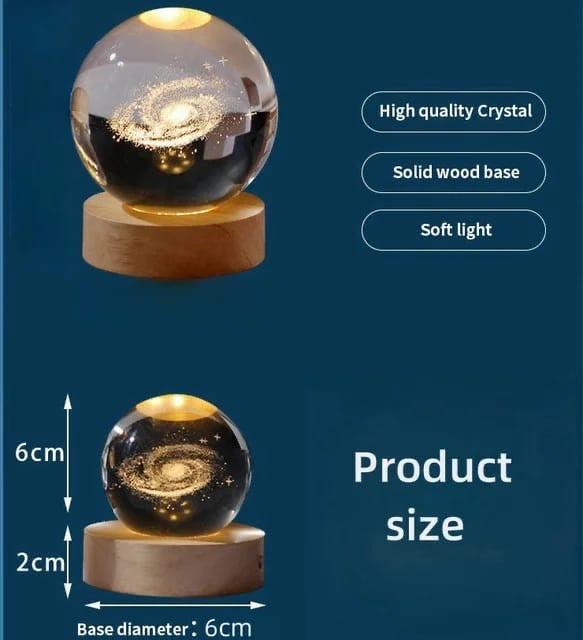 Crystal Ball with Wooden Base Light Bowlift