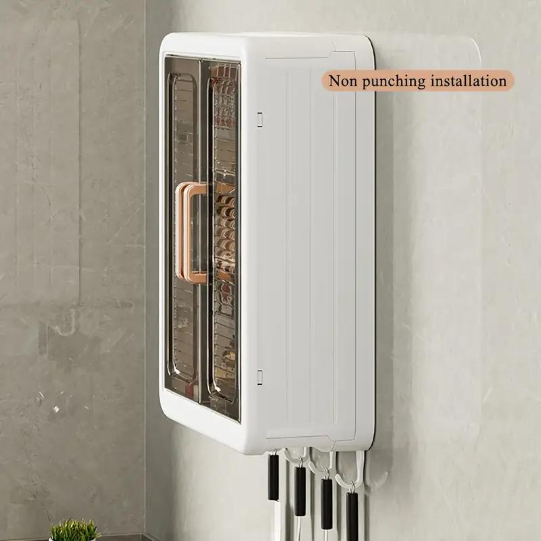 Wall Mounted Storage Cabinet - 3 Layer Punch Free Organizer Rack Bowlift