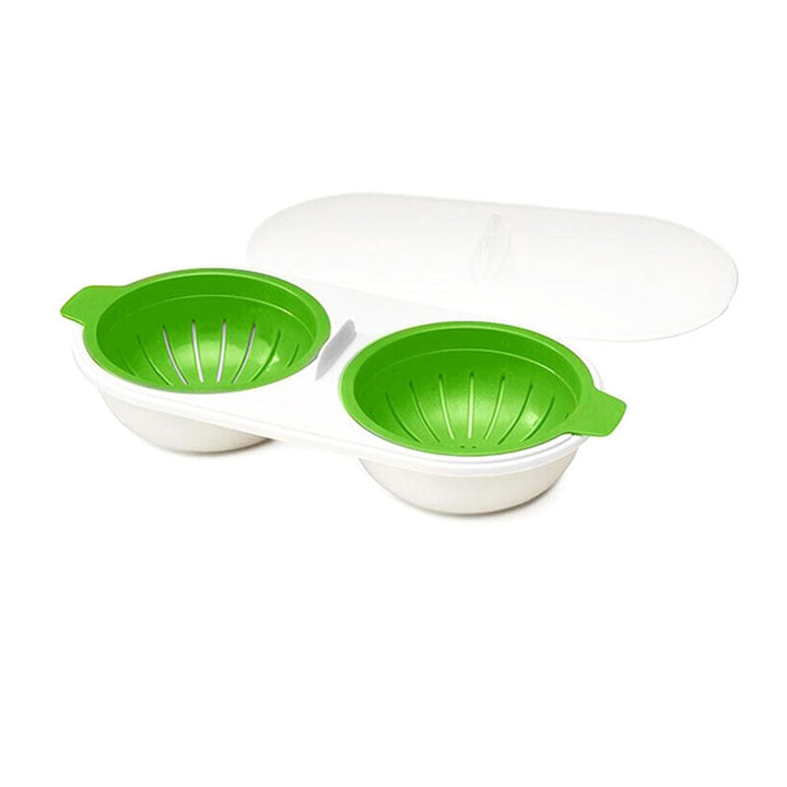 Microwave Egg Poacher Food Grade, 2-Cup Portable Egg Cooker | Bowlift