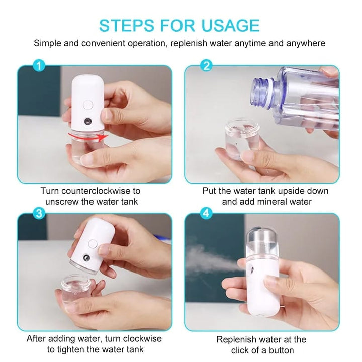 Face Humidifier Streamer, Mini USB Sprayer, Body Facial Spray Bowlift