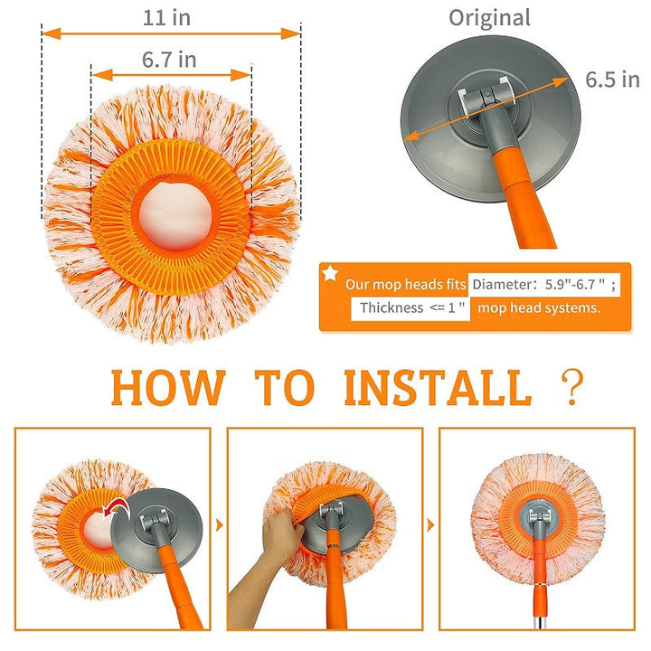 BowLift | LuxeClean 360° Rotating Cleaning Mop | Adjustable mop for effortless cleaning in every corner