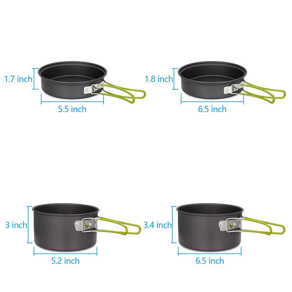 lightweight nonstick nesting camping cookware set with folding heat-resistant silicone handles and compact storage Bowlift